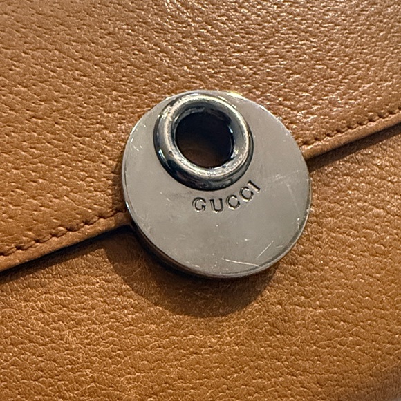 Gucci Large Leather Checkbook Wallet Camel 231835 - Picture 2 of 11